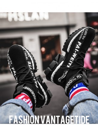Fashion High Top Sock Breathable Casual Men Shoes 2021 New Man Sneakers Black and White Soft Lightweight Big Size Zapatos Hombre