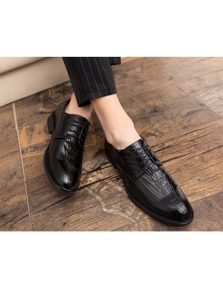 Men Oxfords Leather Shoes Fashion Casual Pointed Top Party
